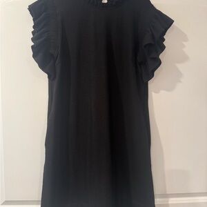 JODIFL Black Ruffle Sleeve Blouse